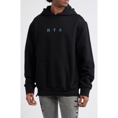 RtA RtA Jordan Oversize Black Circuit Cross Cotton Hoodie 