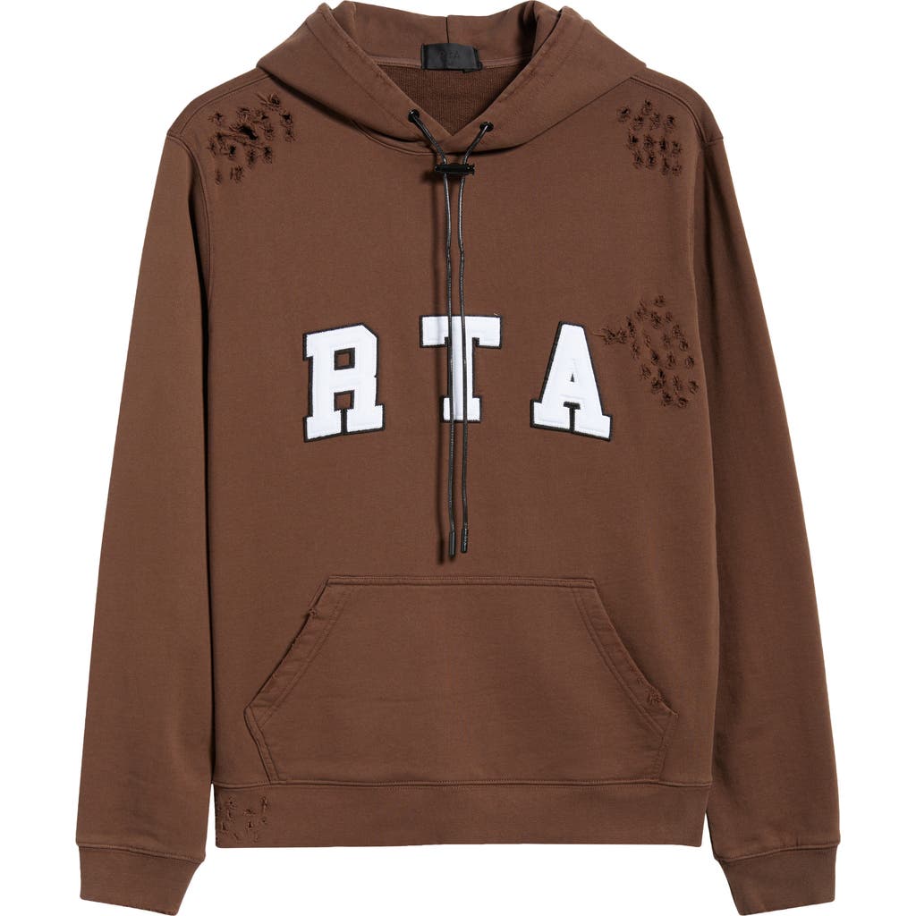 RtA RtA Markus Collegiate Frayed Hoodie