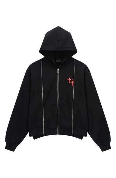 RtA RtA Ren Planetary Layered Zip Graphic Hoodie