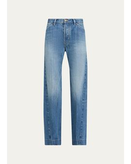 RUADH The Bijou Twisted Straight-Leg Ankle Jeans