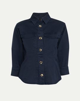 RUADH The Etta Button-Down Cotton Sateen Shirt