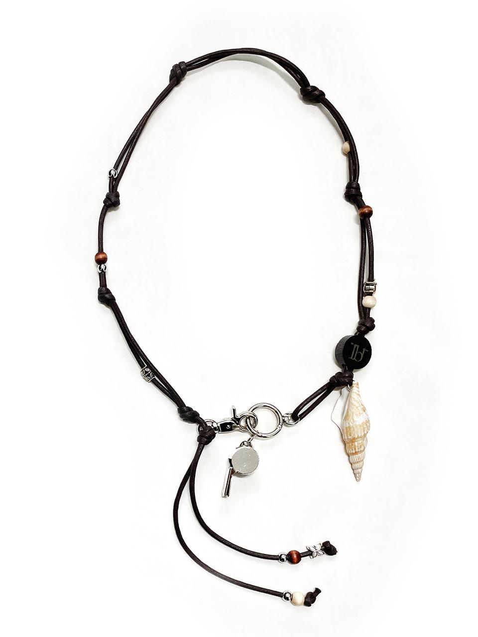 Rubati Conch Whistle Strap Key Chain_BROWN