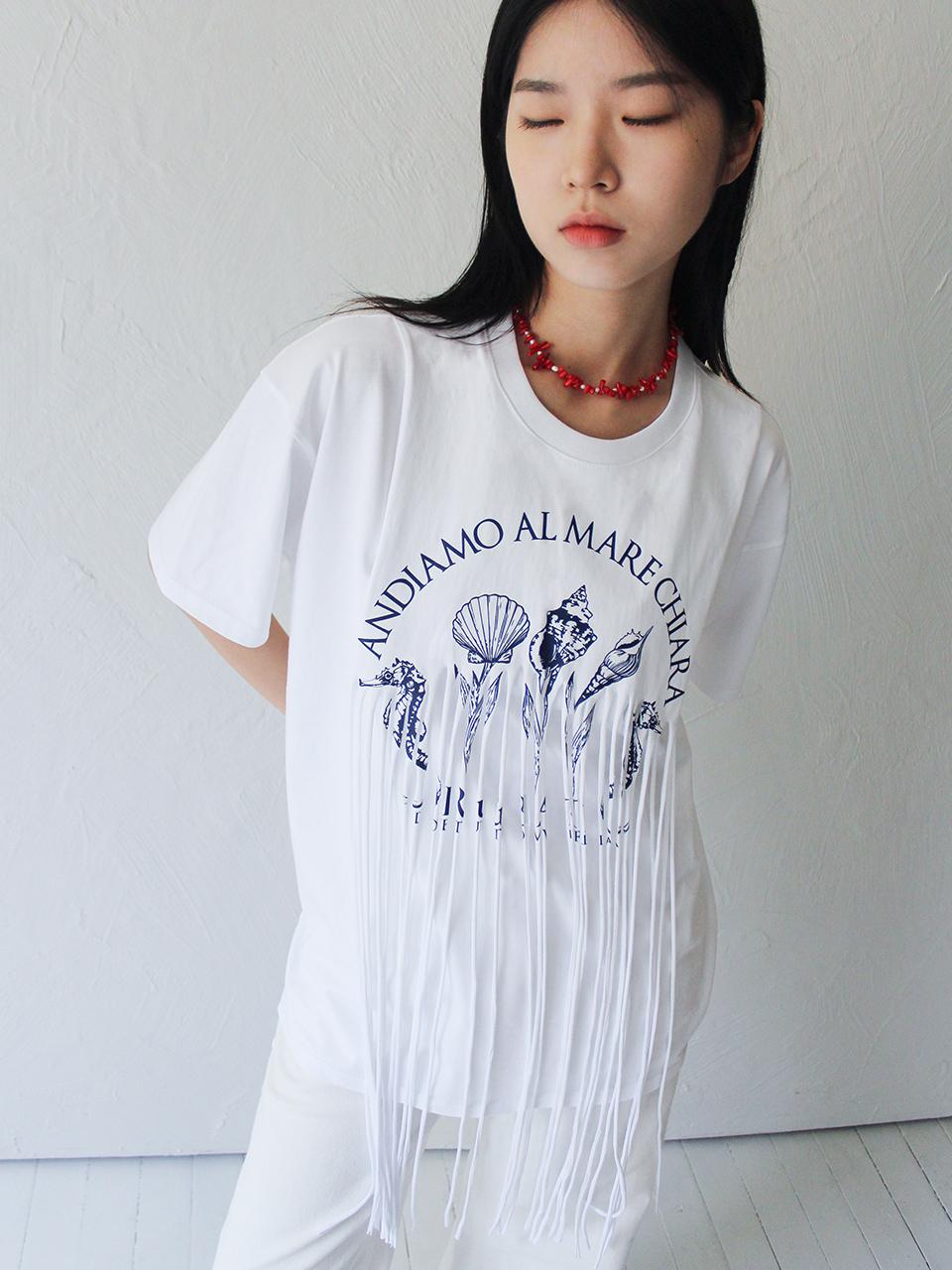 Rubati Fringe Printed T-Shirt (beige)