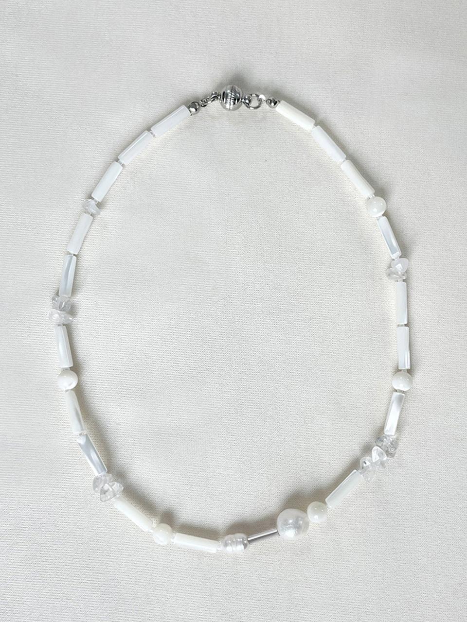 Rubati Mother of Pearl+Crystal Necklace