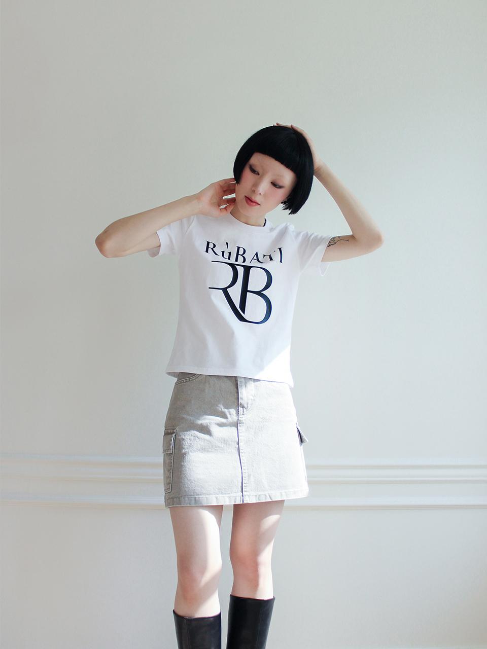 Rubati R.B Logo T-shirt_beige BLACK