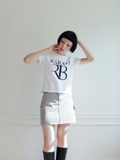 Rubati R.B Logo T-shirt_beige BLACK