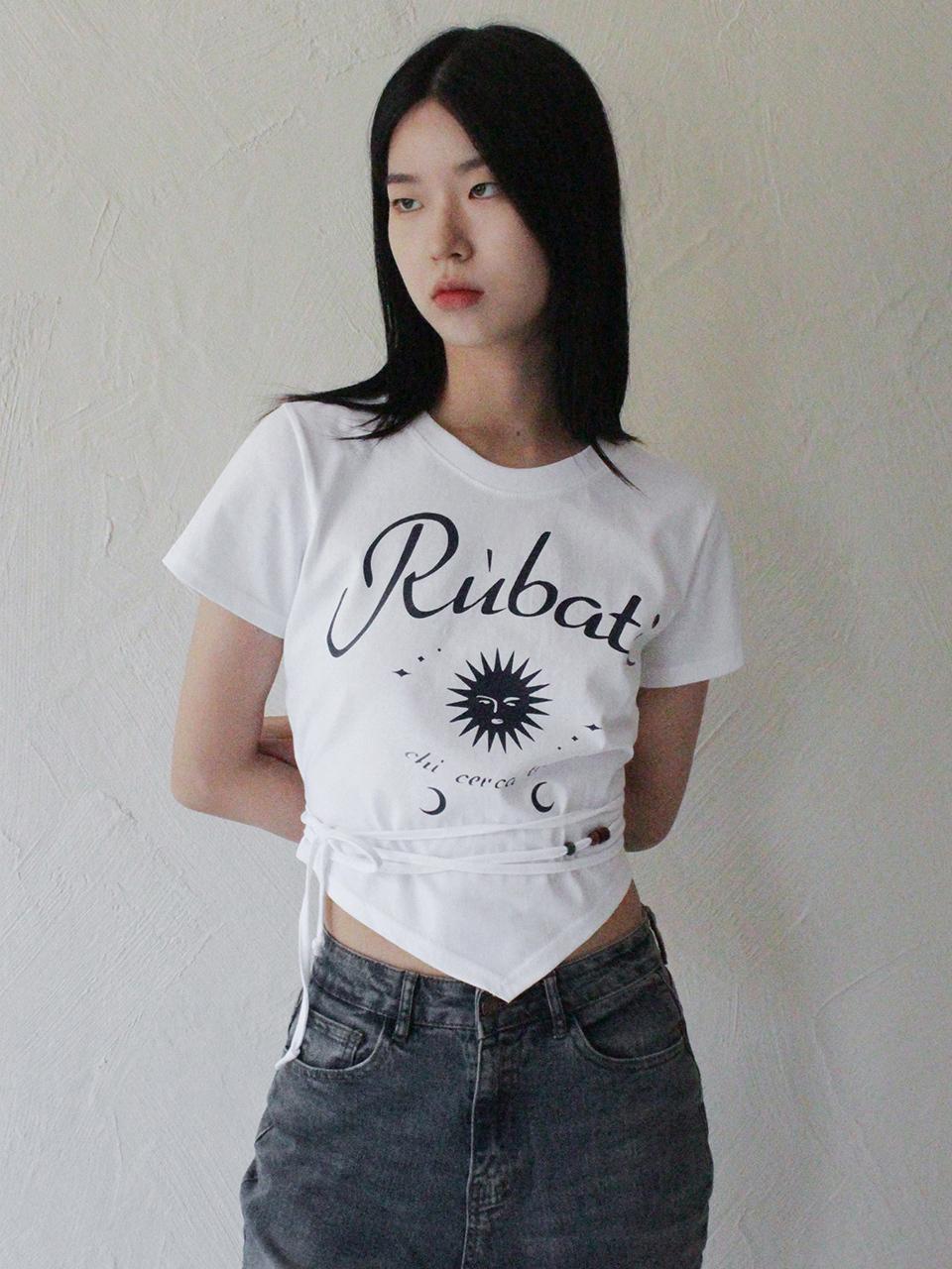 Rubati Sun and Moon Strap Crop T-Shirt (beige)