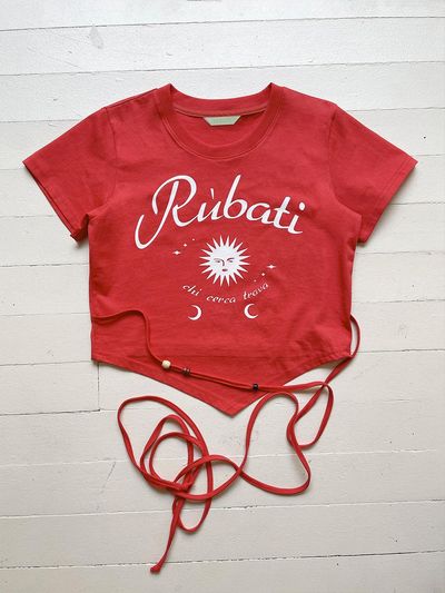 Rubati Sun and Moon Strap Crop Tshirt (VINTAGE RED)