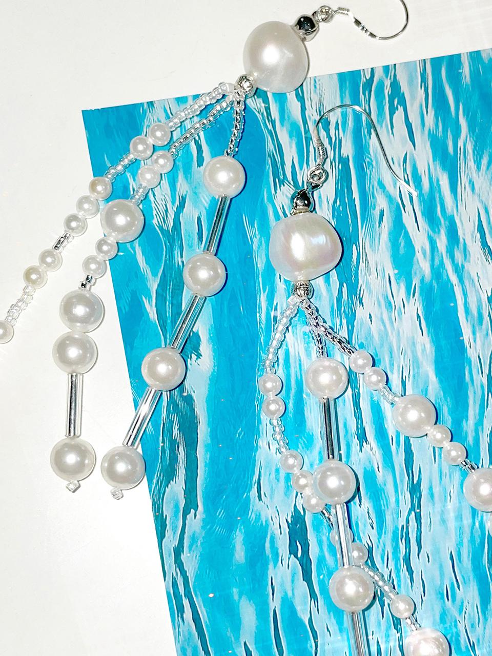 Rubati WHITE Pearl EARRING [925silver]