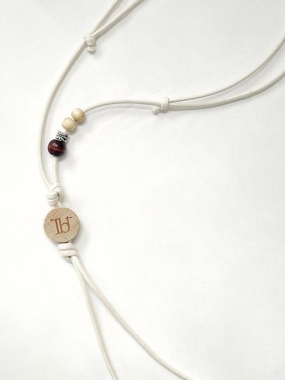Rubati Wooden Token Necklace (White)