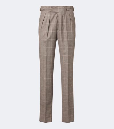 Rubinacci Rubinacci Checked virgin wool straight pants