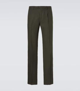 Rubinacci Rubinacci Pleated linen slim pants