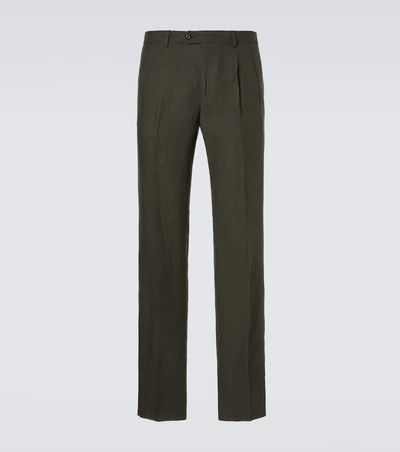 Rubinacci Rubinacci Pleated linen slim pants