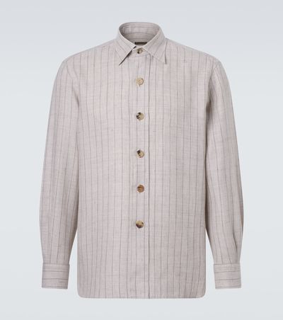 Rubinacci Rubinacci Striped linen and wool shirt