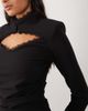 Ruched & Ready Ruched & Ready high neck lace trim shoulder pad mini dress in black - 2