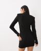 Ruched & Ready Ruched & Ready high neck lace trim shoulder pad mini dress in black - 4