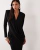 Ruched & Ready Ruched & Ready On My Level sculpted plunge neck drape front maxi dress in black - 2