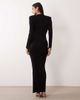 Ruched & Ready Ruched & Ready On My Level sculpted plunge neck drape front maxi dress in black - 3