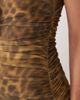 Ruched & Ready Ruched & Ready sculpting mesh high neck sleeveless drape fishtail hem maxi dress in blurred leopard print-Multi - 3