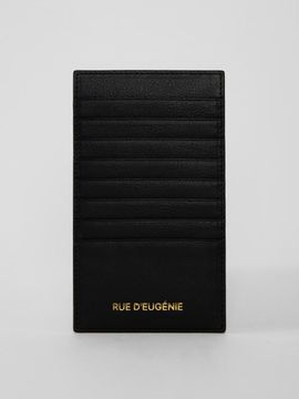 RUE D’EUGENIE Leather Card Wallet_Black