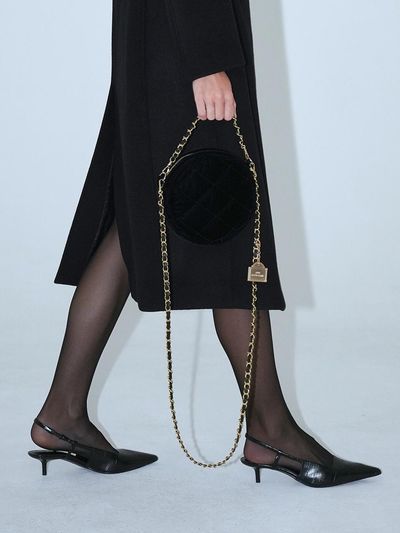 RUE D’EUGENIE Velvet Quilting Gold Chain Bag