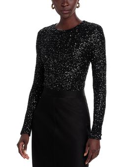 Rue Sophie Rue Sophie Lorynn Sequin Long Sleeve Top