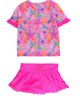 RuffleButts RuffleButts Baby Girls Short Sleeve Ruffle UPF50+ Rash Guard Skirted 2-Piece - 2