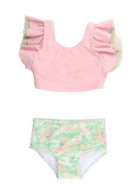 RuffleButts RuffleButts Baby Girls UPF50+ Butterfly Tankini