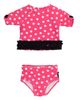 RuffleButts RuffleButts Classic Bow Short Sleeve Upf50 Rash Guard 2-piece Swimsuit With Signature Rear Ruffles (baby) - 1