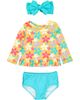 RuffleButts RuffleButts Endless Summer Two-Piece Rashguard Swimsuit & Headband Set - 1