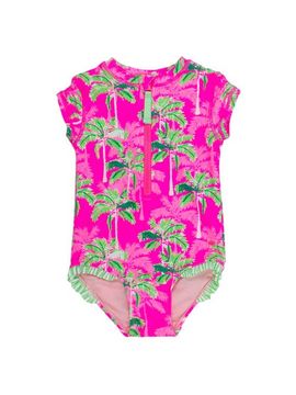 RuffleButts RuffleButts Girls Short Sleeve UPF50+ One Piece Rash Guard