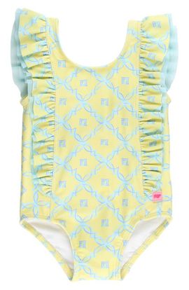 RuffleButts RuffleButts Kids' Banana Coastal Cham UPF 50+ One-Piece Swimsuit