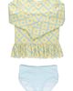 RuffleButts RuffleButts Kids' Banana Coastal Ruffle Long Sleeve Skirted UPF 50+ Rashguard - 1