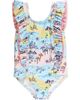RuffleButts RuffleButts Kids' Beach Day Waterfall One-Piece Swimsuit - 1