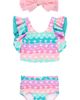 RuffleButts RuffleButts Kids' Butterfly Tankini Two-Piece Swimsuit & Headband Set - 1