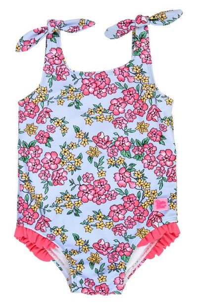 RuffleButts RuffleButts Kids' Cheerful Blossoms Tie Shoulder One-Piece Swimsuit