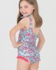RuffleButts RuffleButts Kids' Cheerful Blossoms Tie Shoulder One-Piece Swimsuit - 4