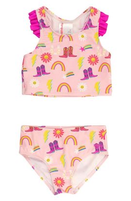 RuffleButts RuffleButts Kids' Cowgirl Cutie Two-Piece Racerback Swimsuit