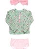 RuffleButts RuffleButts Kids' Long Sleeve Two-Piece Swimsuit & Headband Set - 1