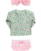 RuffleButts RuffleButts Kids' Long Sleeve Two-Piece Swimsuit & Headband Set - 2