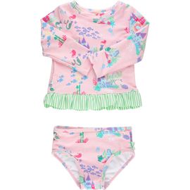 RuffleButts RuffleButts Kids' Magic Mermaid Cove Long Sleeve Two-Piece Rashguard Swimsuit