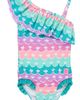 RuffleButts RuffleButts Kids' Mermaid One-Shoulder One-Piece Swimsuit - 1
