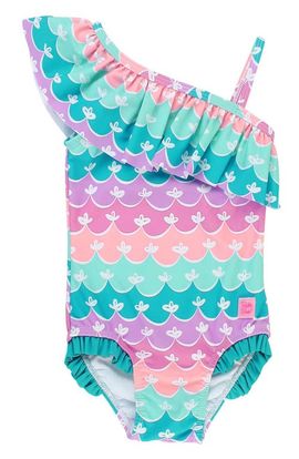 RuffleButts RuffleButts Kids' Mermaid One-Shoulder One-Piece Swimsuit
