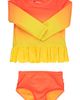 RuffleButts RuffleButts Kids' Neon Citrus Sunrise Long Sleeve Two-Piece Rashguard Swimsuit - 1