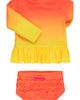 RuffleButts RuffleButts Kids' Neon Citrus Sunrise Long Sleeve Two-Piece Rashguard Swimsuit - 2