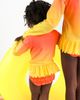 RuffleButts RuffleButts Kids' Neon Citrus Sunrise Long Sleeve Two-Piece Rashguard Swimsuit - 4