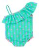 RuffleButts RuffleButts Kids' Neon Flamingo Stripe One-Shoulder One-Piece Swimsuit - 2