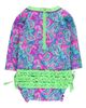RuffleButts RuffleButts Kids' Neon Paisley One-Piece Rashguard Swimsuit - 3