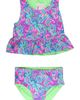 RuffleButts RuffleButts Kids' Neon Paisley Reversible Two-Piece Swimsuit - 1