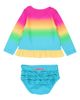 RuffleButts RuffleButts Kids' Neon Sunset Long Sleeve Two-Piece Rashguard Swimsuit - 2